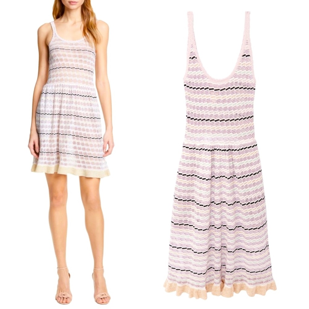 La Vie Rebecca Taylor Pointelle Striped Dress